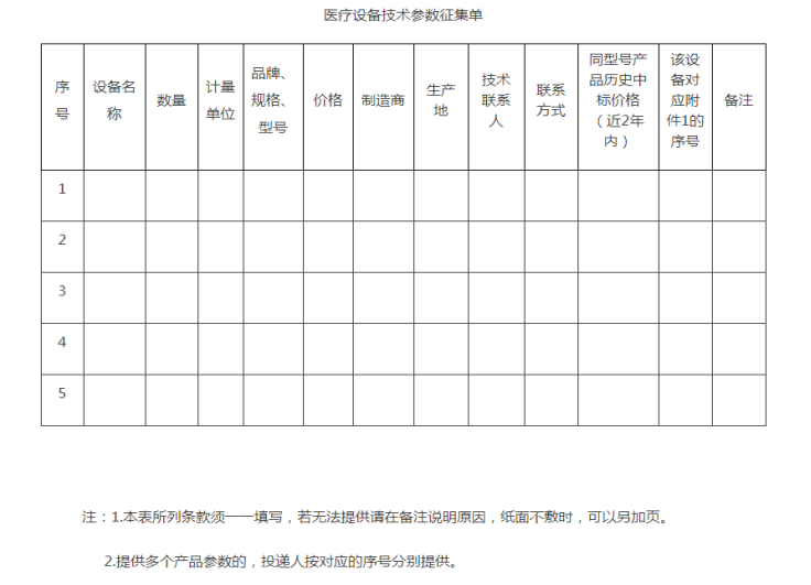南丹县人民医院采购医疗设备参数征集公告
