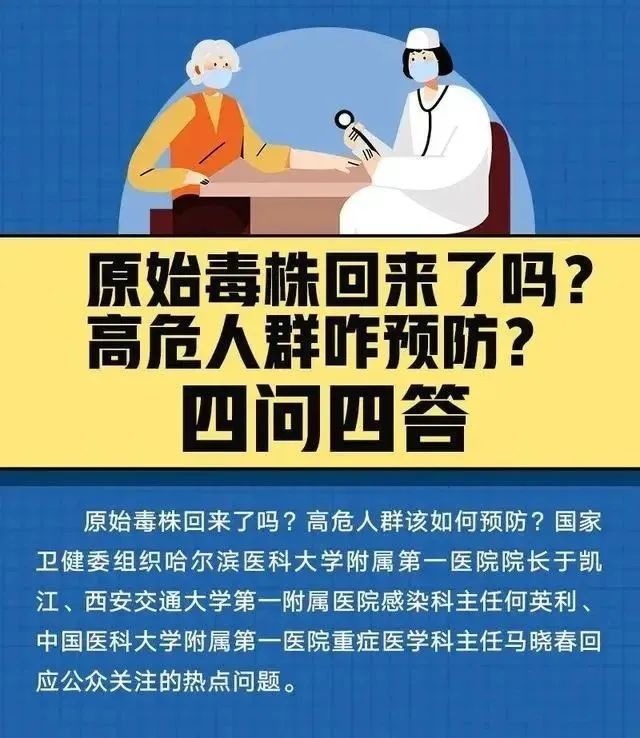 【健康科普】原始毒株回来了吗？高危人群咋预防？四问四答